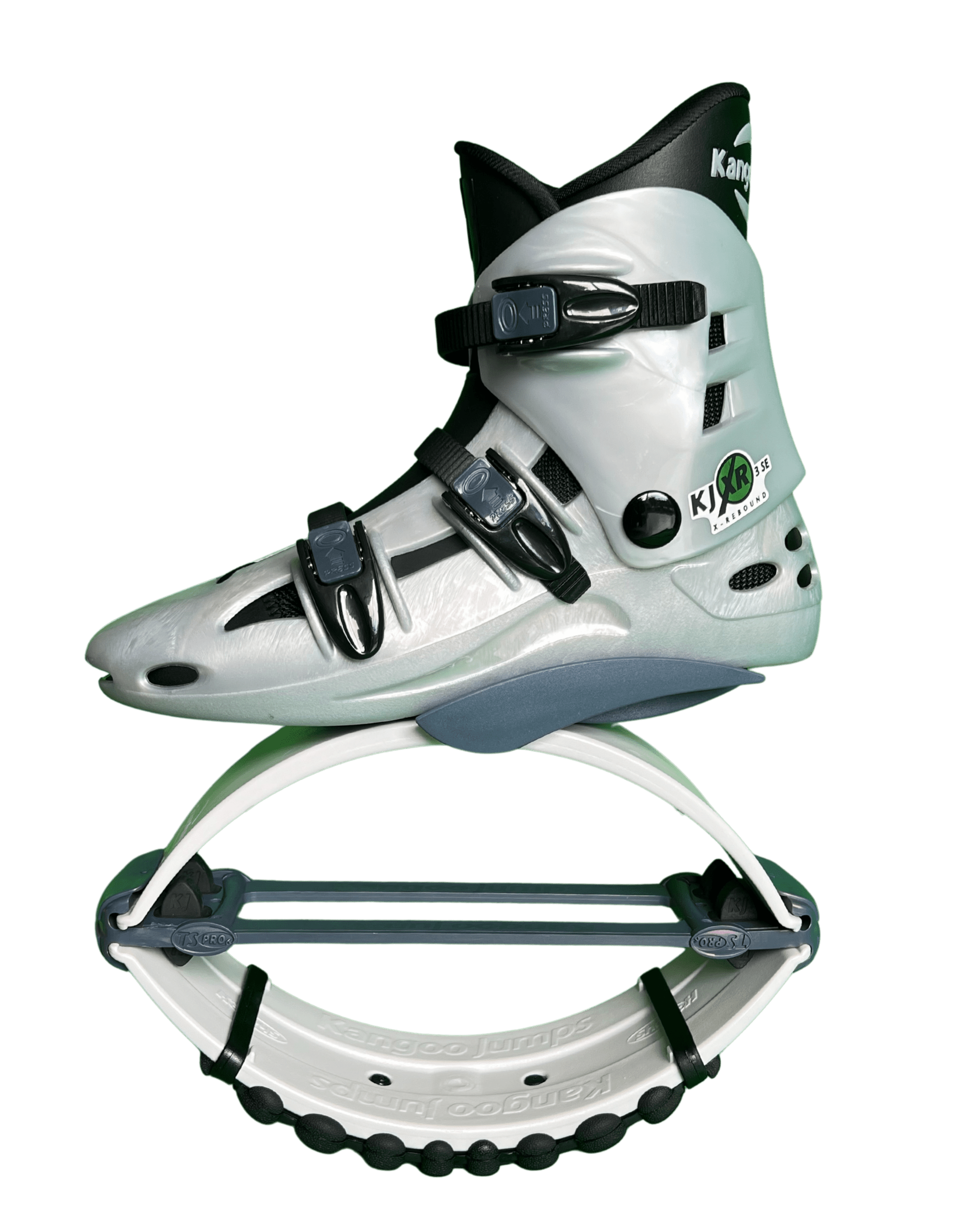 Kangoo Jumps XR3 extra sterke Pro uitvoering met zwarte schelpen voor mannen wit / zwart
